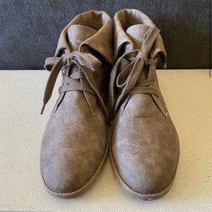 Indigo Rd. Boots Faux Suede Fold Over Top Lace Up Booties